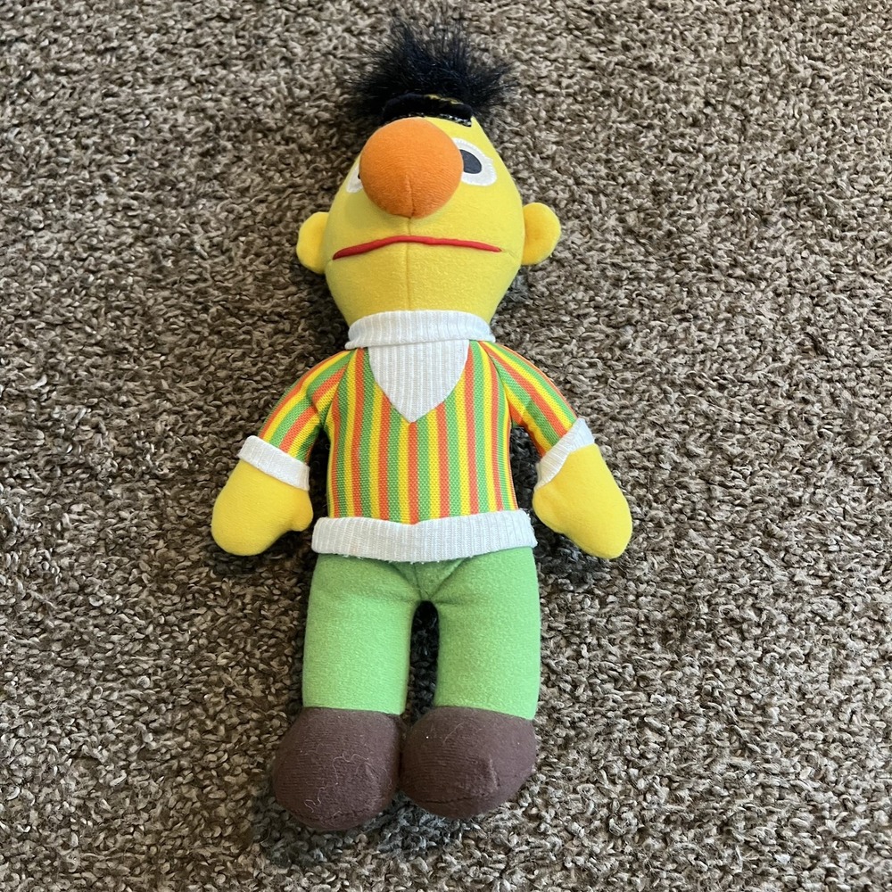 BERT 12” Sesame Street Stuffed Plush Play-school Vintage Doll Hasbro Softies